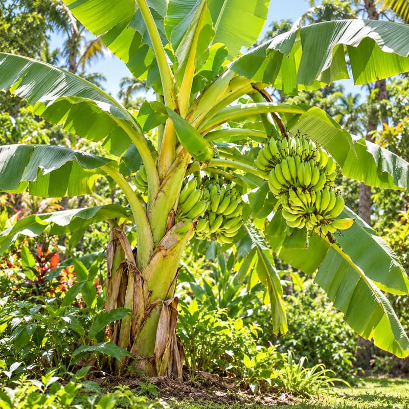 Dwarf Banana Tree, Musa Double Mahoi Banana Plant Live, 1 Starter Plant - Image 2