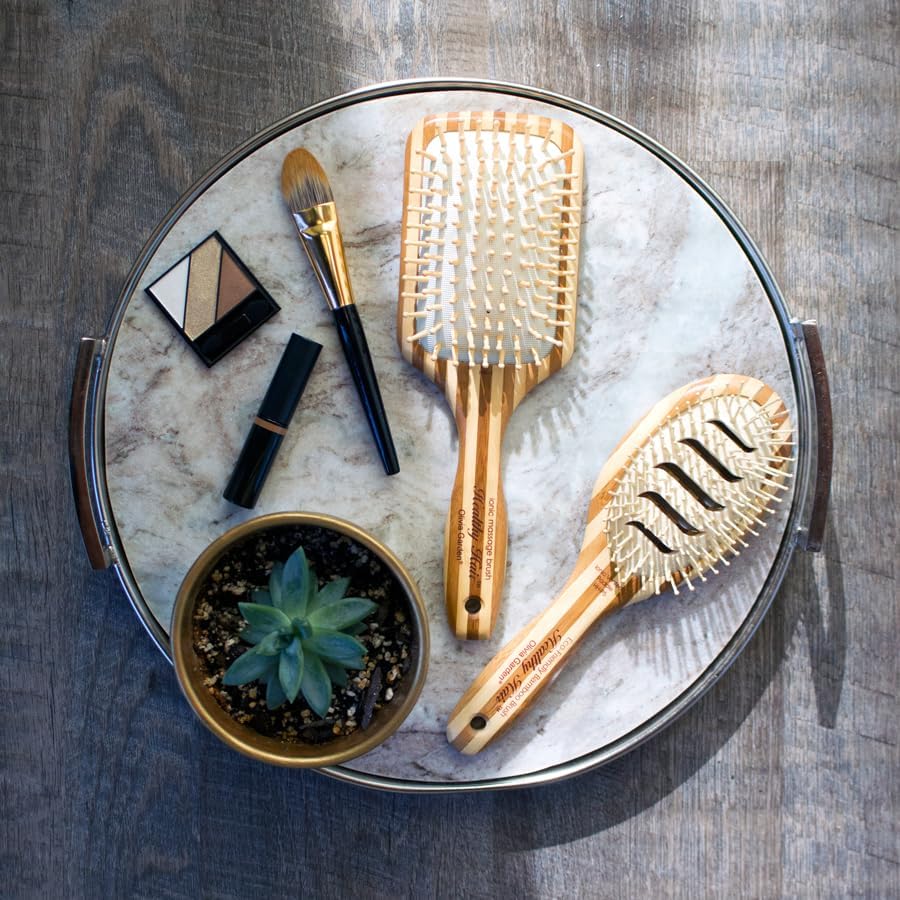 Olivia Garden Healthy Hair Eco-Friendly Bamboo Ionic Paddle Hair Brush - Image 6