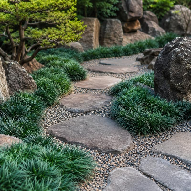 4 Dwarf Mondo Grass Plants Live, 4-8" Tall, Non GMO Ornamental Grass Live Plant, Drought Tolerent, High-Density Ground Cover for Shaded Backyard & Patio Pathway - Image 5