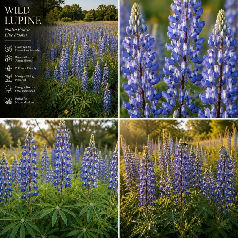 2 Wild Lupine Live Plant, 6-8" Tall in 6" Pot, Easy to Care, Grow Robust Blue Blooms for Butterflies Landscapes - Image 6